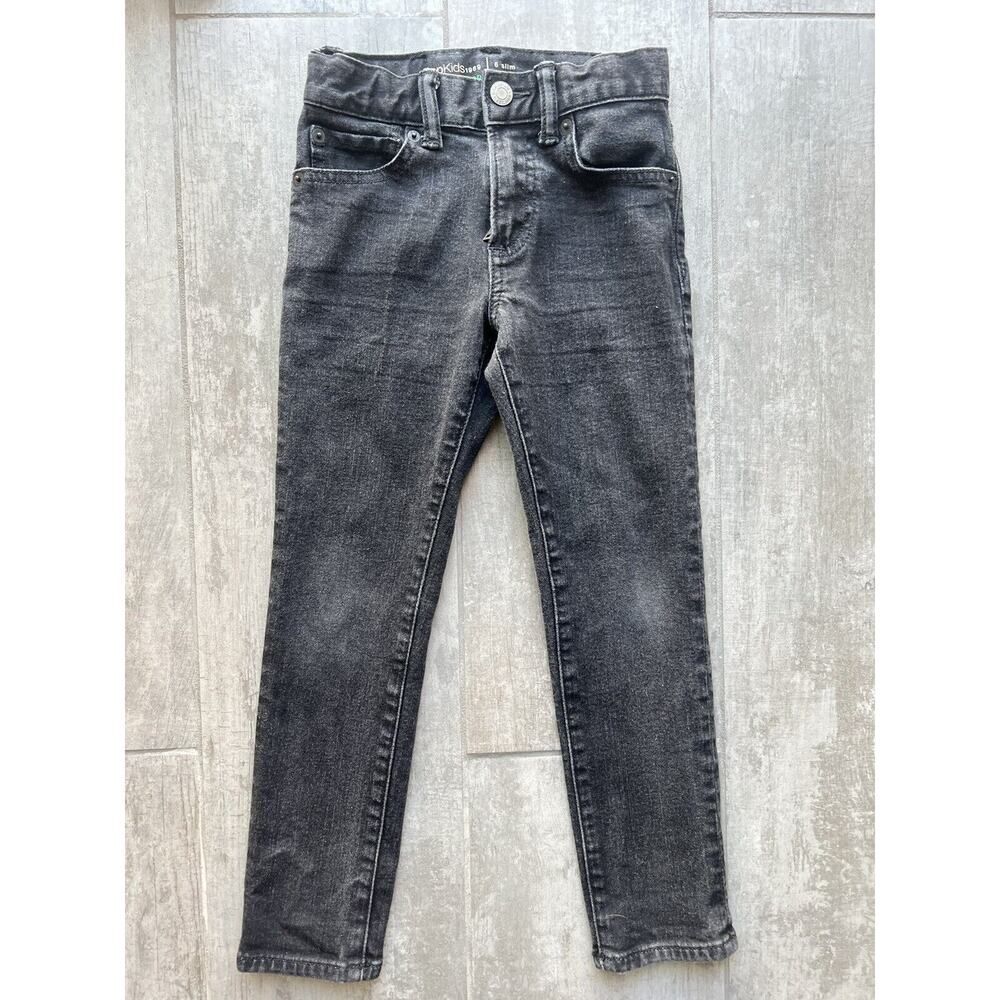 Gap Kids Boys Stretch Denim Jeans Washwell Tapered Leg Black Wash 6 Slim School